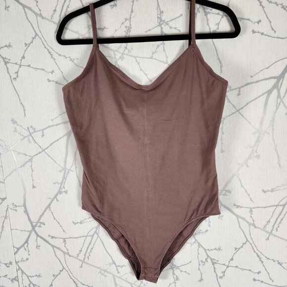 Everlane Brown Supima Cotton Blend Strappy Cami Bodysuit - Picture 1 of 3
